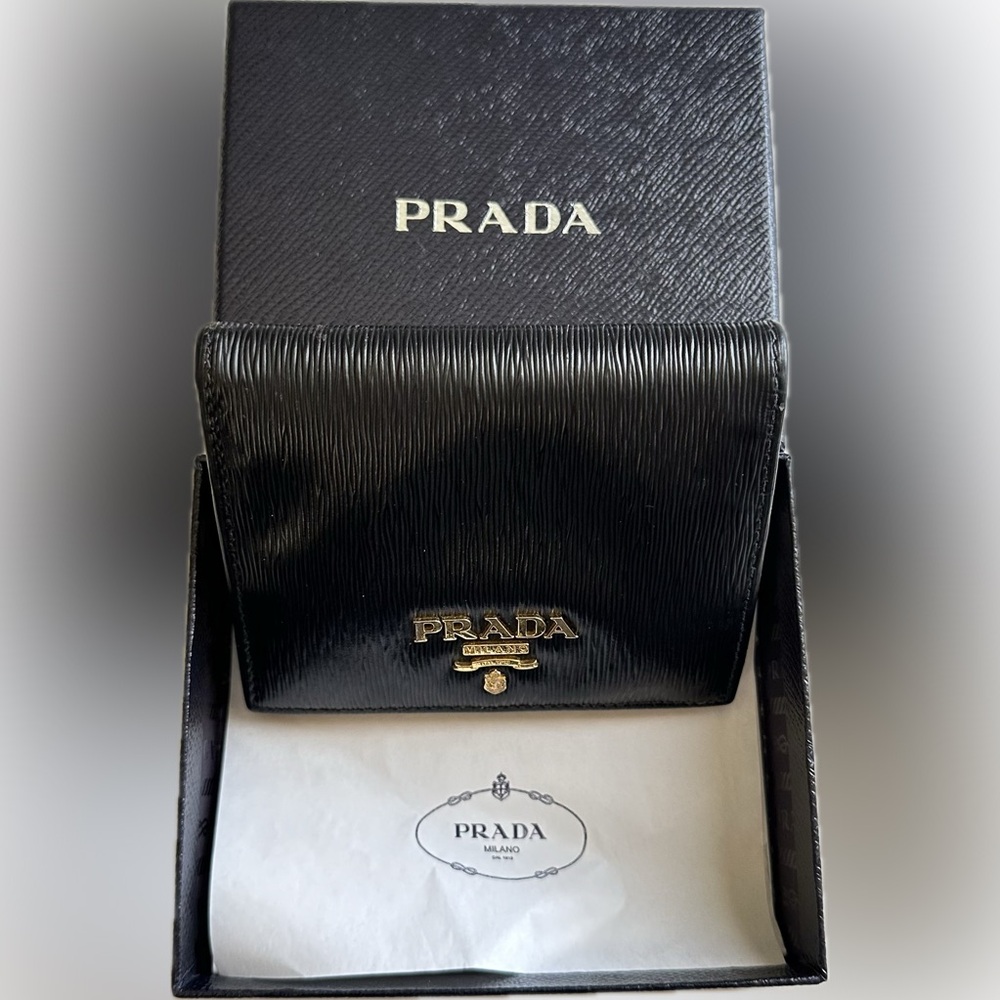 Prada Color Block Compact Wallet In Box - image 1